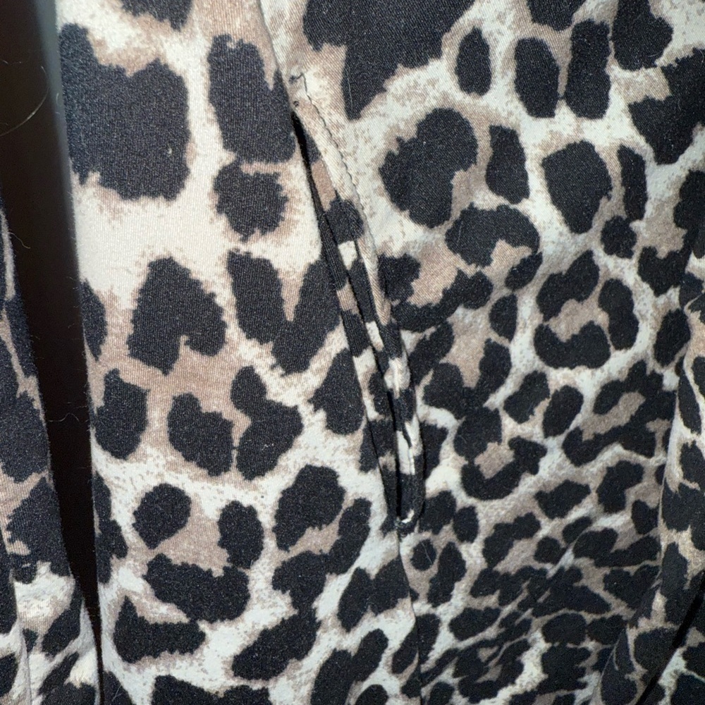 Casual Leopard Print Long Sleeve Dress with pockets - Picture 6 of 7